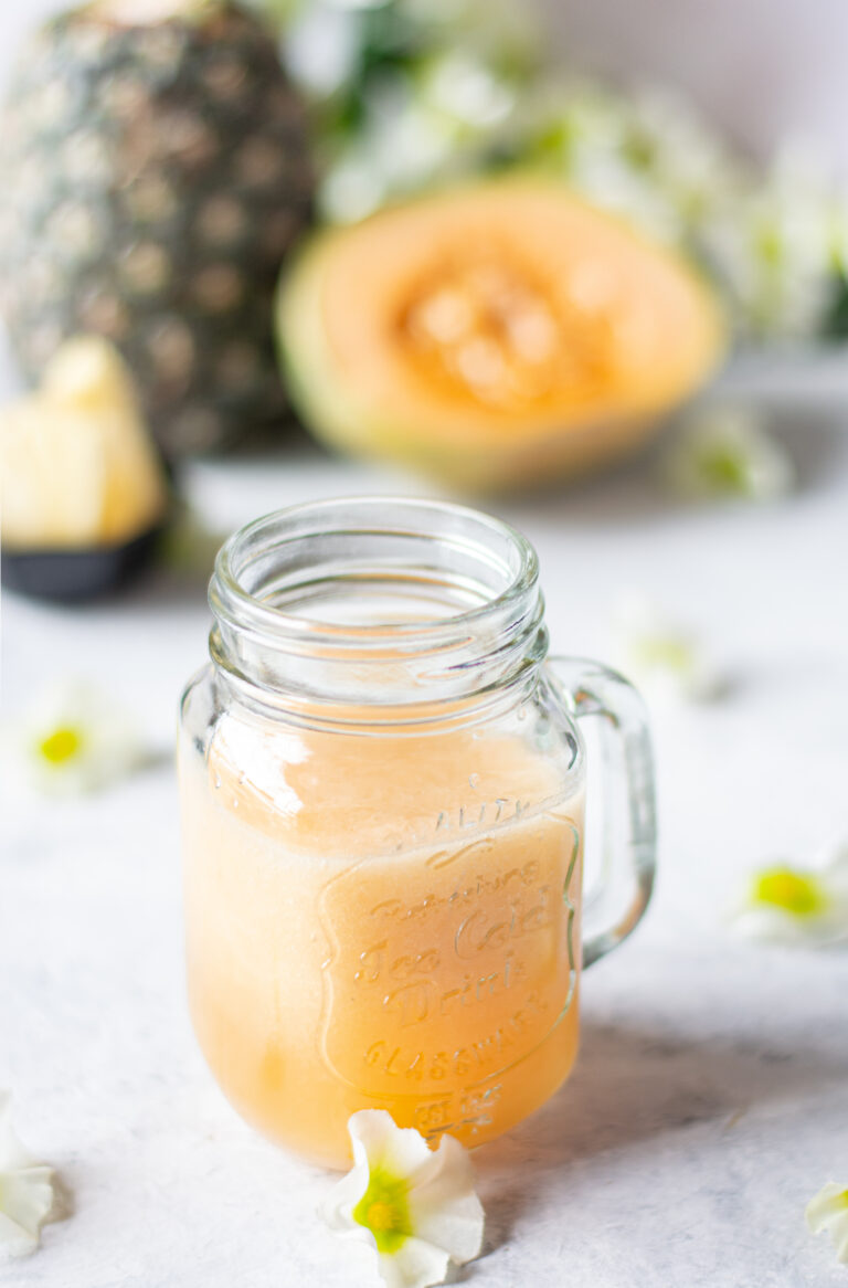 Tropical Pineapple Melon Smoothie Recipe | The Foodie Affair
