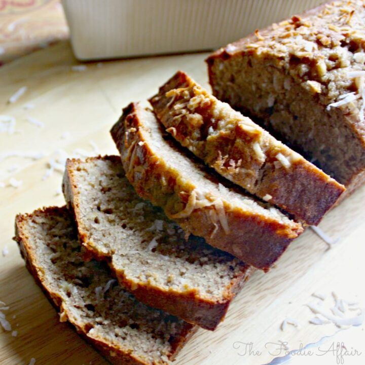 Coconut Banana Bread with Dark Rum - The Foodie Affair