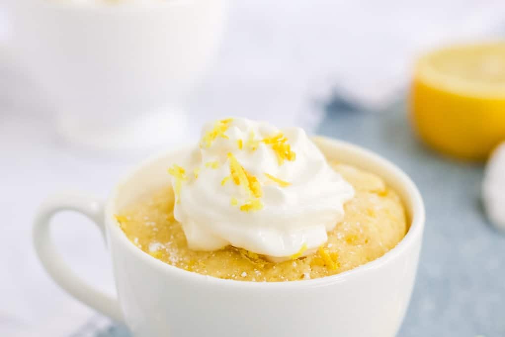 Easy 5-Minute Keto Lemon Mug Cake - Hungry For Inspiration