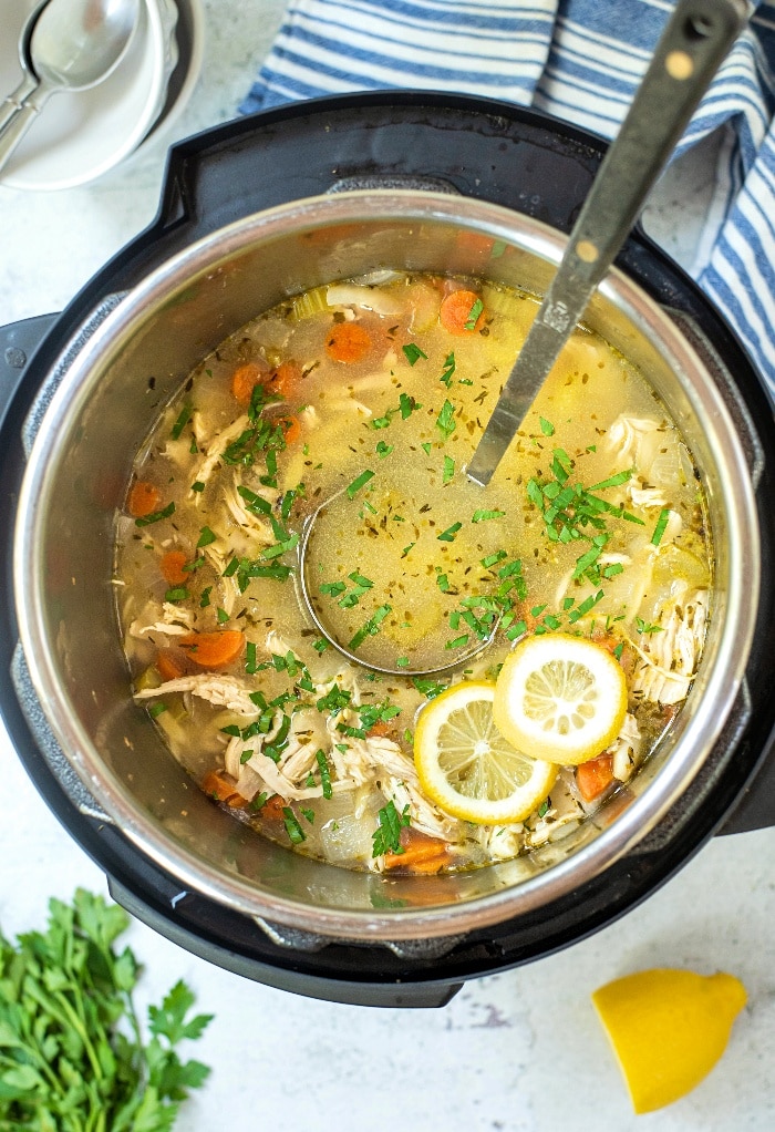 Lemon Chicken Orzo Soup - Instant Pot Recipe | The Foodie Affair