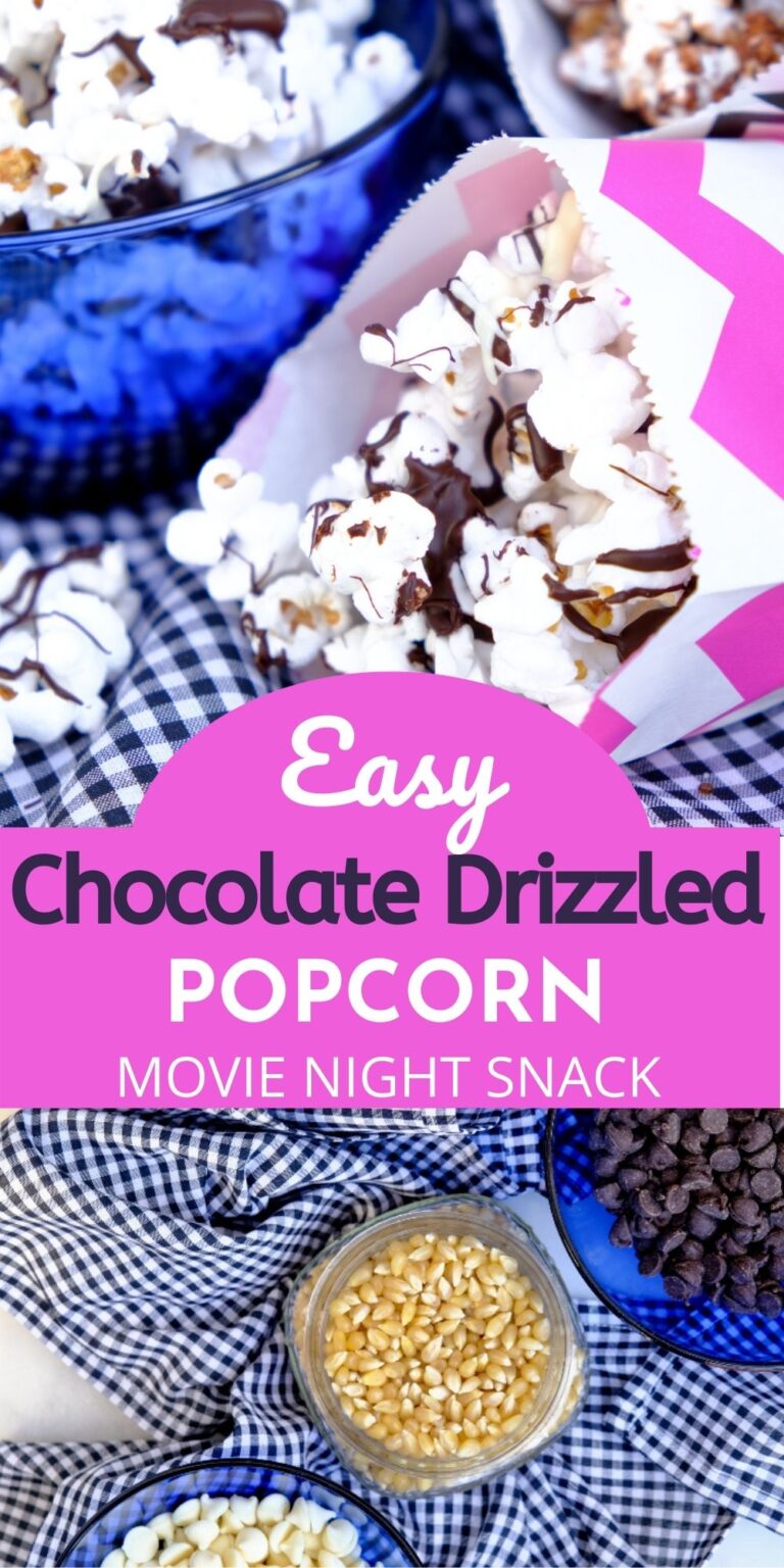 Easy Chocolate Drizzled Popcorn Recipe The Foodie Affair