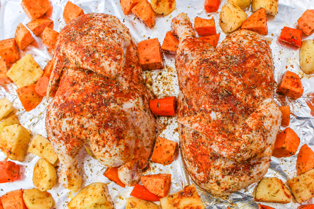 Easy Sheet Pan Roasted Half Chicken Recipe - The Foodie Affair