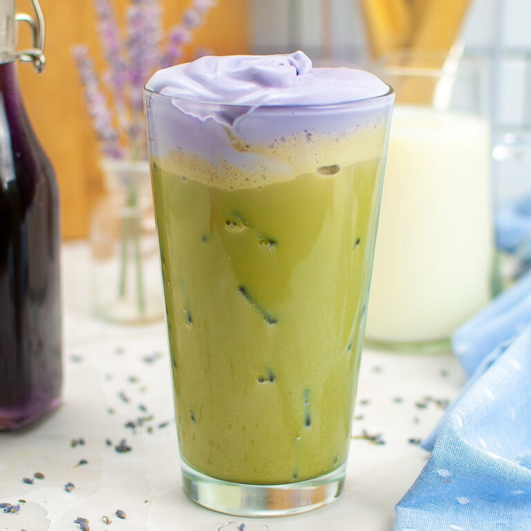 Easy Iced Lavender Matcha Latte Recipe