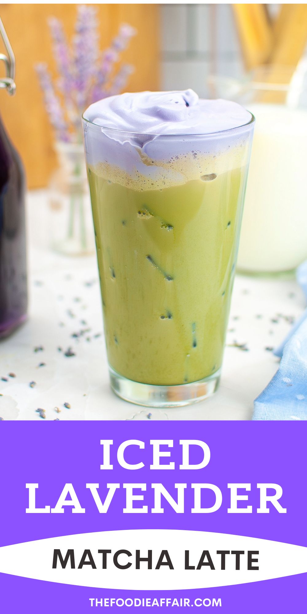 Easy Iced Lavender Matcha Latte Recipe - The Foodie Affair