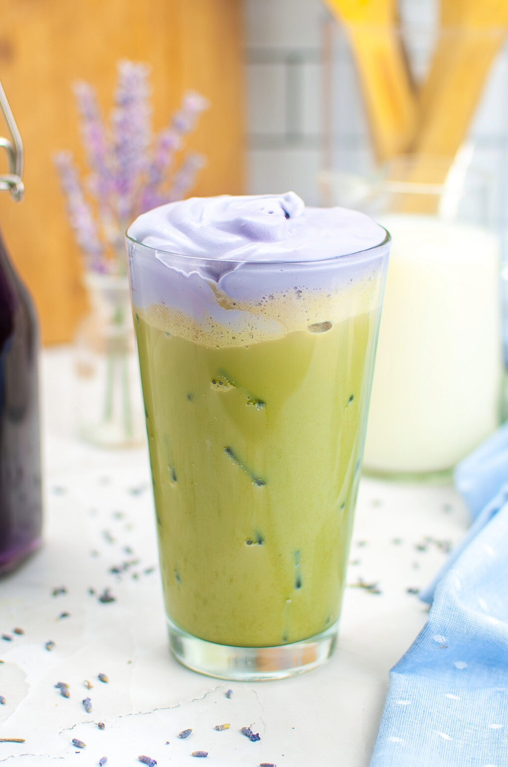 Easy Iced Lavender Matcha Latte Recipe - The Foodie Affair