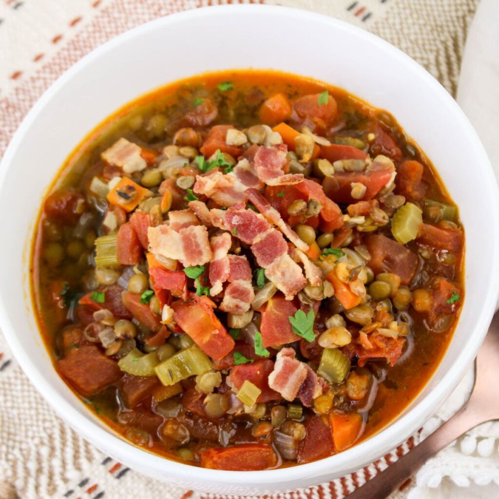 Hearty Bacon Lentil Soup